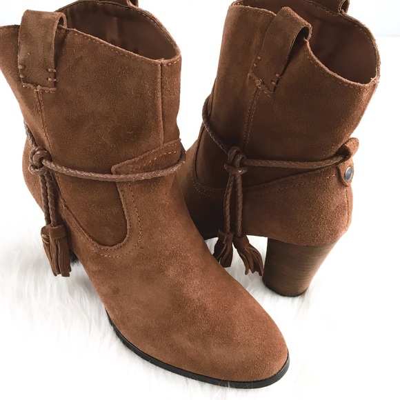 Dolce Vita | chestnut brown suede western tie boot - Picture 7 of 8